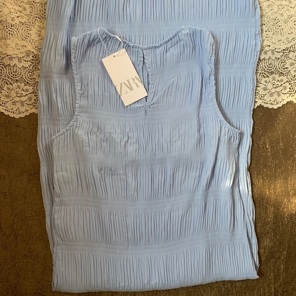 ZARA PLEATED CROCHET DRESS - Picture 5 of 9